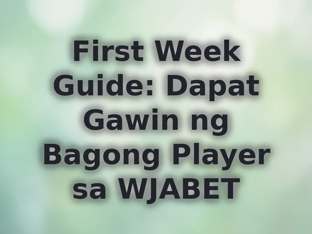 Newbie Checklist